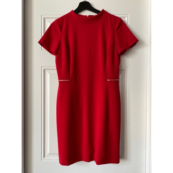 Tahari Red Mini Cocktail Dress - Picture 1 of 8